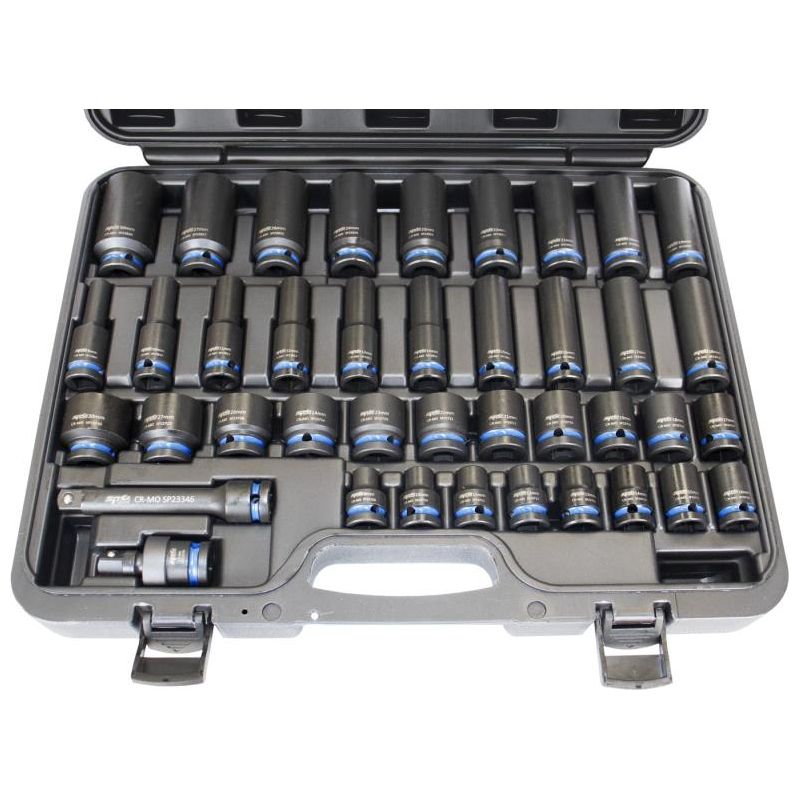 Impact Socket Set 1/2" DR 6PT 40PC METRIC