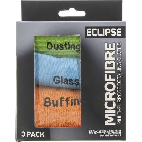Eclipse Microfibre Detailing Cloths 3pk