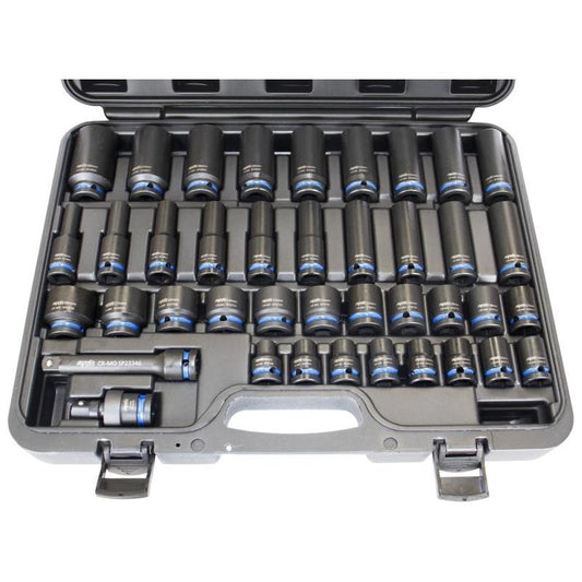 Impact Socket Set 1/2" DR 6PT 40PC METRIC