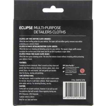 Eclipse Microfibre Detailing Cloths 3pk