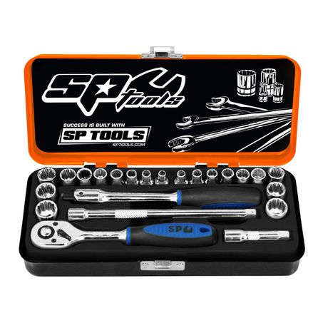 SP Tools Socket Set 1/4" DRIVE 23 PCE 6PT METRIC
