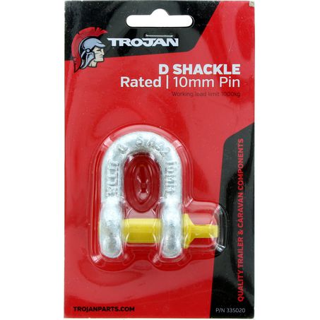 Trojan D Shackle 10mm Rated Galvanised